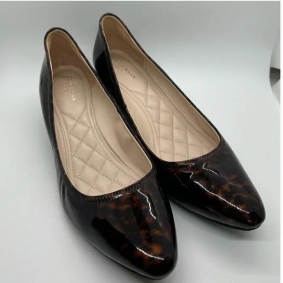 Cole Haan Women’s Tali Luxe Tortoise Print Wedge Pump Size 7 1/2 B - Picture 1 of 10